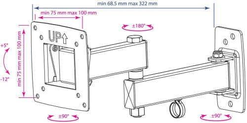 Кронштейн Kromax Optima-104 черный