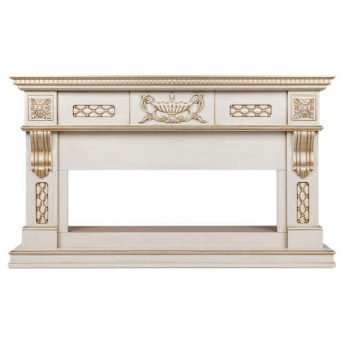 Портал каминный из МДФ линейный RealFlame Corsica 42, белый дуб с патиной