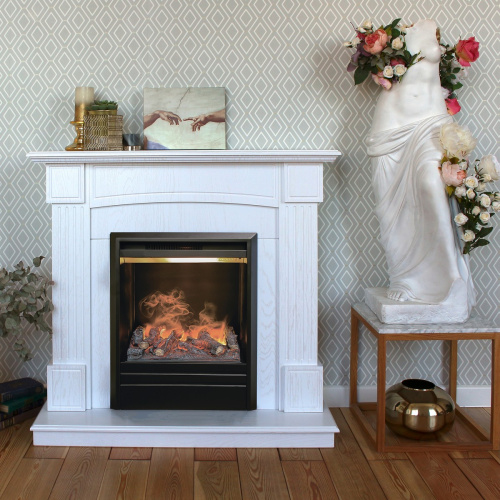 Электрокамин RealFlame Andrea WT фактурный белый с очагом 3D Olympic