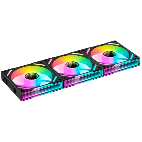Комплект вентиляторов (3шт) XASTRA FS120B ARGB reverse triple pack 120x120x25мм ( PWM, ARGB, Infinity lighting effect., Daisy-chain , 800-2000 rpm)