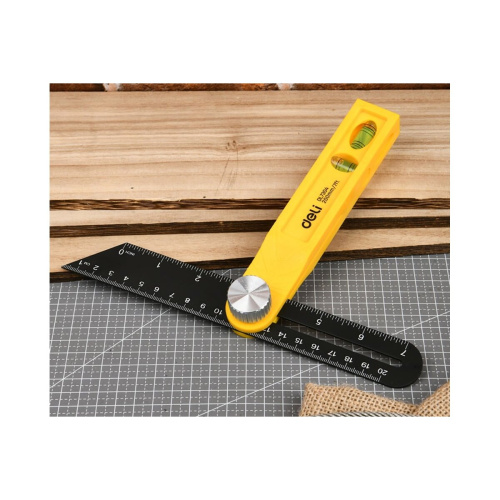 Угломер переставной-малка Deli DL7304 с пузырьковым уровнем 200мм