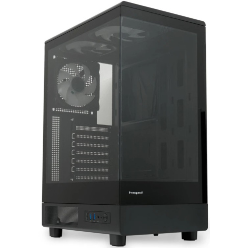 Корпус HSPD F510 (F510-TGBK-ARGB), без БП, Panoramic Mid Tower, Black, TG, 0.5 SPCC, 3x120mm ARGB ATX, mITX 180/280/160mm 1x2.5", 7xPCI 2xUSB-