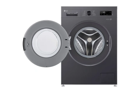 Стиральная машина LG F2Y1VS6J 9 кг, инверторный мотор с прямым приводом функция пара Steam, 8 программ, для аллергиков и детской одежды, черный