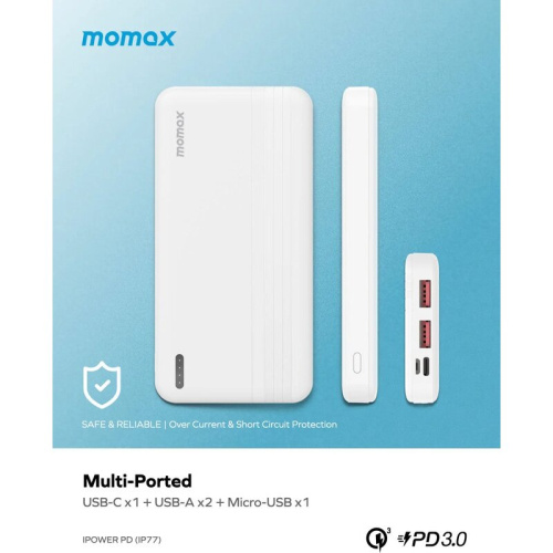 Портативное зарядное устройство Momax IP77W iPower PD White