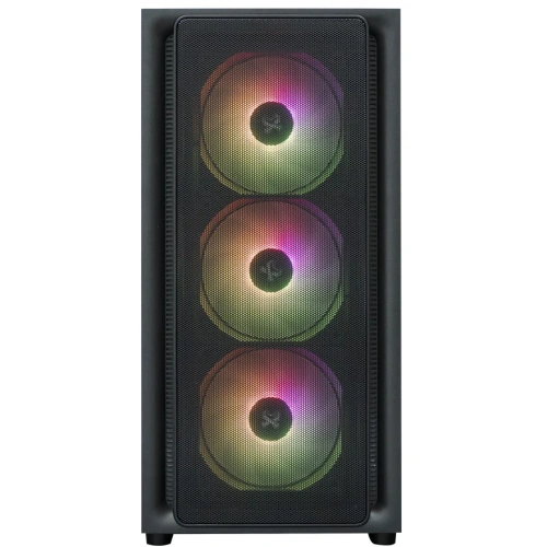 Корпус XASTRA A411M 4ARGB-FC Black (A411M-4FC12A) mATX/Mesh /ScrewlessTG+mesh panel/ 4x120mm ARGB PWM FC fans