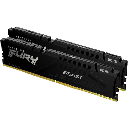 ОЗУ Kingston Fury Beast Black XMP CL32 (Kit of 2) (KF564C32BBK2-32) DDR 5 DIMM 32Gb PC51200, 6400Mhz, (retail)
