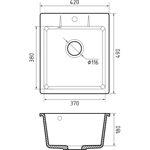 Кухонная мойка GRANFEST Urban 242 gray
