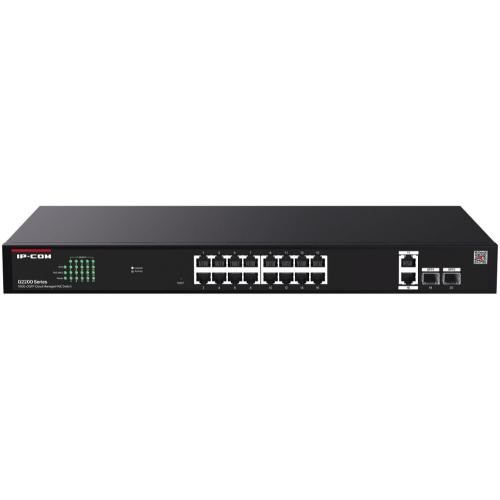 Коммутатор управляемый PoE IP-COM G2220P-16-250W 18 портов, 18x1Гбит/с, SFP 2x1Гбит/с, PoE 16x30Вт (до 230Вт)