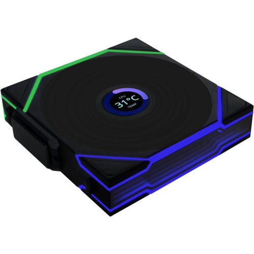 Вентилятор Lian-Li Uni Fan TL Wireless LCD 120 LCD ARGB (G99.12TLLCD1W1B.R0) 120х124x28 черный 4-pin 27дБ Ret