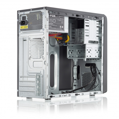Корпус Foxline FL–628-FZ450R-U32 mATX case, black, w/PSU 450W 12cm, w/2xUSB2.0, w/2xUSB3.0 w/pwr cord, w/o FAN